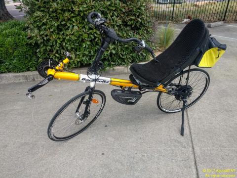 Bacchetta A26 recumbent bicycle with 350W Bionx and central battery mount