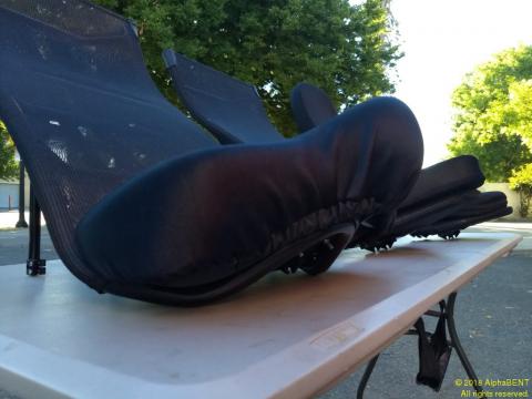 Seat pan angles of Bacchetta recumbent seats with cushions on