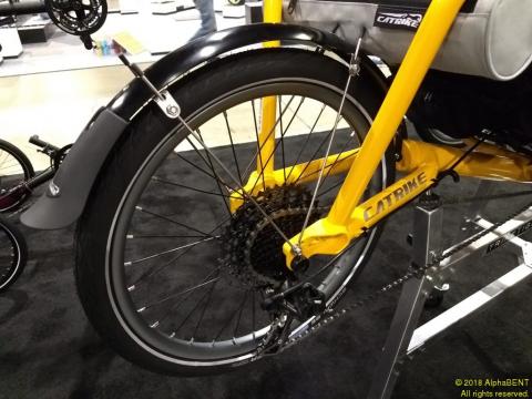 Rear fender is standard on the Eola, as on many other Catrike models