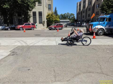 GC riding his hand-cycle recumbent trike